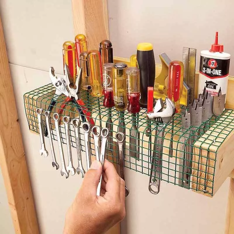 récupérer grillage pour rangement outils