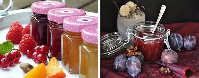 Conservation de la confiture dans des pots ouverts et fermés