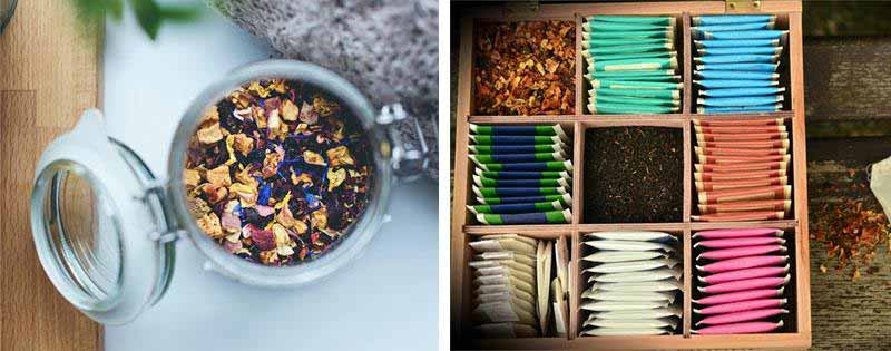 Stocker les thés en feuilles et les sachets de thé